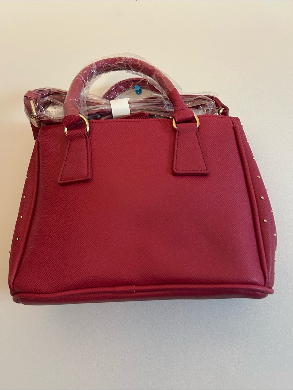 bebe Studded Satchel - Raspberry - Picture 2 of 3